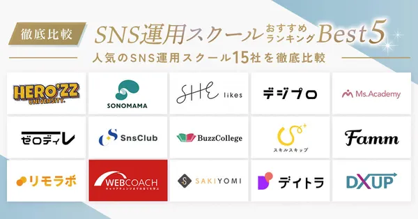 SNS運用スクールおすすめランキング_15社調査画像